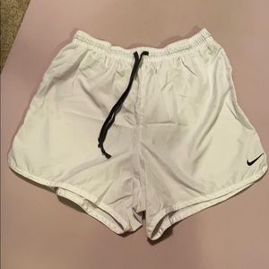 White dri fit nike shorts